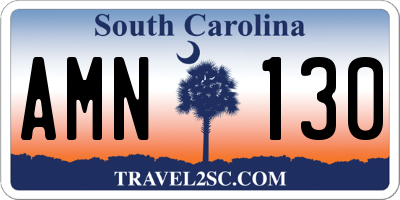 SC license plate AMN130