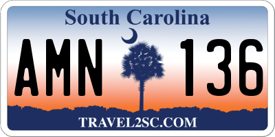 SC license plate AMN136