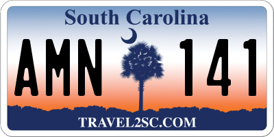 SC license plate AMN141