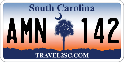 SC license plate AMN142