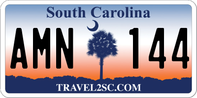 SC license plate AMN144