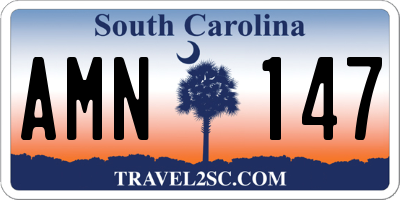 SC license plate AMN147