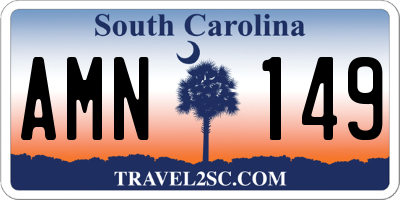 SC license plate AMN149