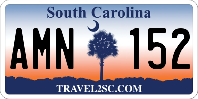 SC license plate AMN152
