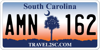 SC license plate AMN162