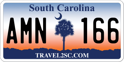 SC license plate AMN166