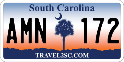 SC license plate AMN172