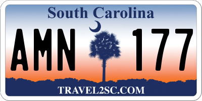SC license plate AMN177