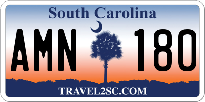 SC license plate AMN180