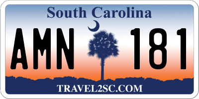 SC license plate AMN181