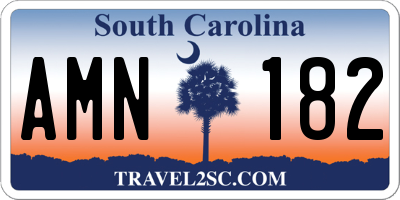 SC license plate AMN182
