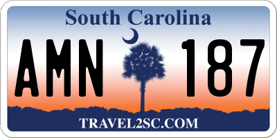 SC license plate AMN187