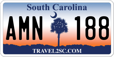 SC license plate AMN188