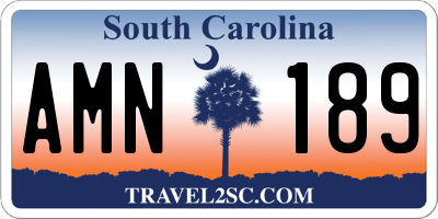 SC license plate AMN189