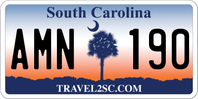 SC license plate AMN190