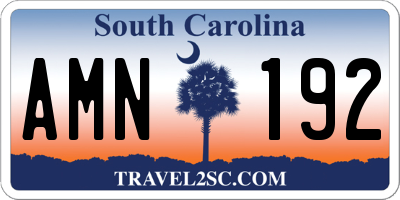 SC license plate AMN192