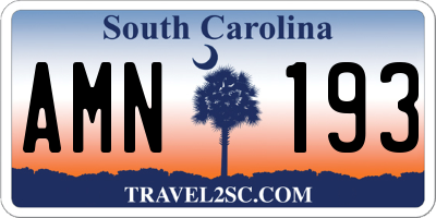 SC license plate AMN193