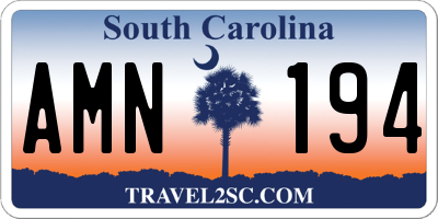 SC license plate AMN194