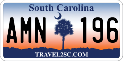 SC license plate AMN196