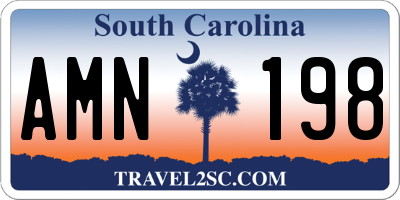 SC license plate AMN198