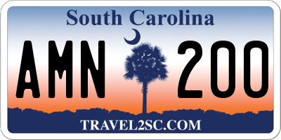 SC license plate AMN200