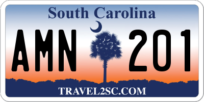 SC license plate AMN201