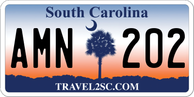 SC license plate AMN202