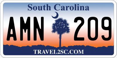 SC license plate AMN209