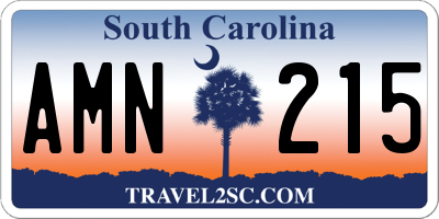 SC license plate AMN215