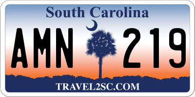 SC license plate AMN219