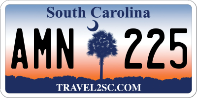 SC license plate AMN225