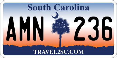 SC license plate AMN236