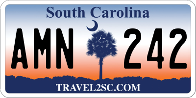 SC license plate AMN242