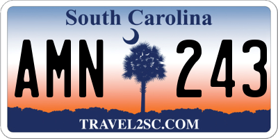 SC license plate AMN243