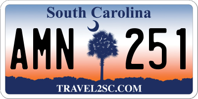 SC license plate AMN251