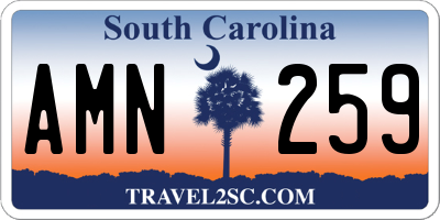 SC license plate AMN259