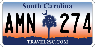 SC license plate AMN274
