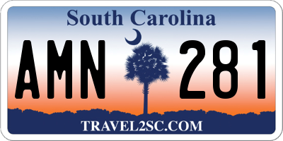 SC license plate AMN281