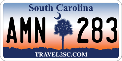 SC license plate AMN283