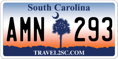 SC license plate AMN293