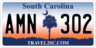 SC license plate AMN302