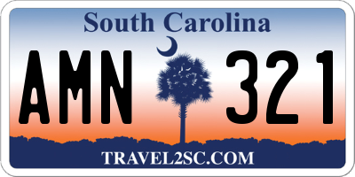 SC license plate AMN321