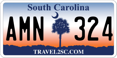 SC license plate AMN324