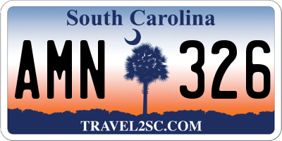 SC license plate AMN326