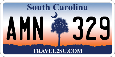 SC license plate AMN329