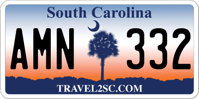 SC license plate AMN332