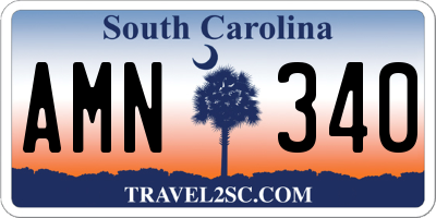 SC license plate AMN340