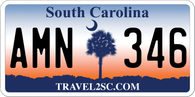 SC license plate AMN346
