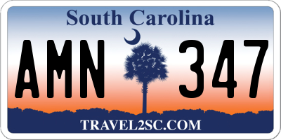 SC license plate AMN347