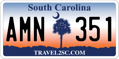 SC license plate AMN351